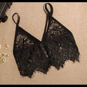 Sexy Lace Bralette Black Large
